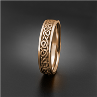 Narrow Celtic Hearts Wedding Ring in 18K Rose Gold